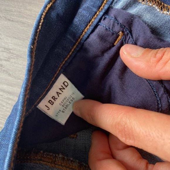 J BRAND Blue “Capri” Mid-Rise Skinny Jeans in “Starless” - Picture 4 of 11